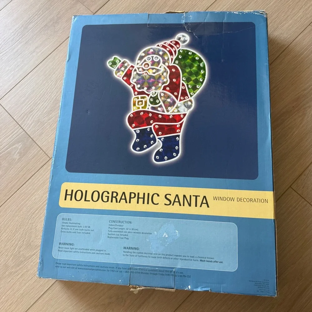 Vintage Holographic Santa Window Decoration 100 Lights Indoor‎ Outdoor